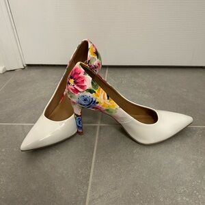 Floral White Women's Heels